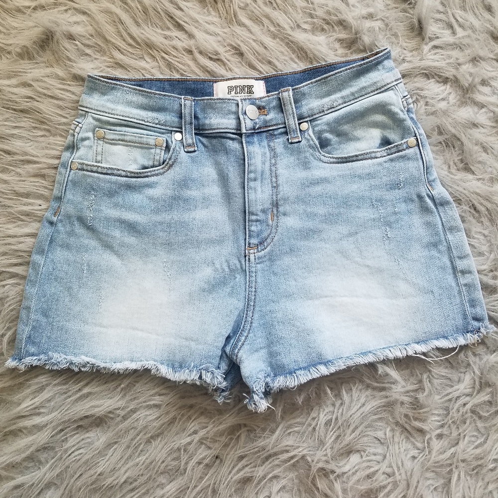 PINK High Waisted Denim Shorts